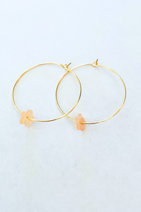 Mini Plumeria Hoop Earrings