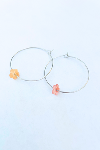 Mini Plumeria Hoop Earrings