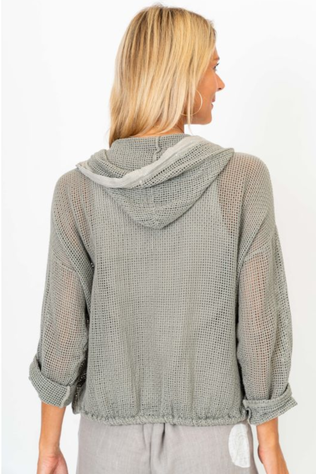 Hoodie Mesh Jacket w/ Sequins