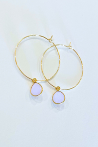 1" Mini Hoops ~ Gem Teardrop-6-11MM