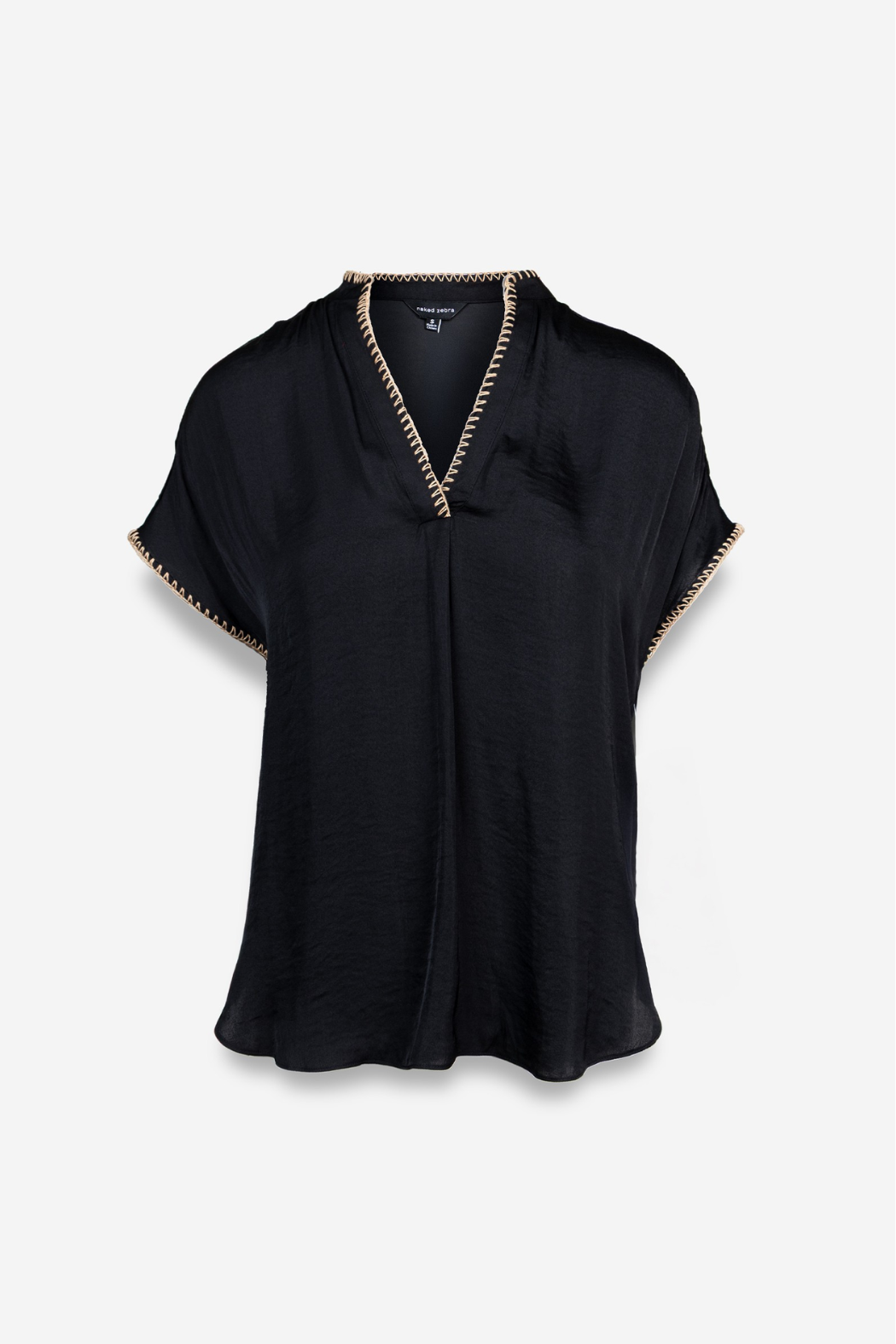 Whipstitch Drop Shoulder Blouse
