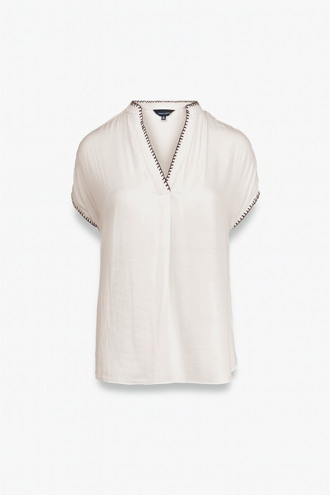 Whipstitch Drop Shoulder Blouse