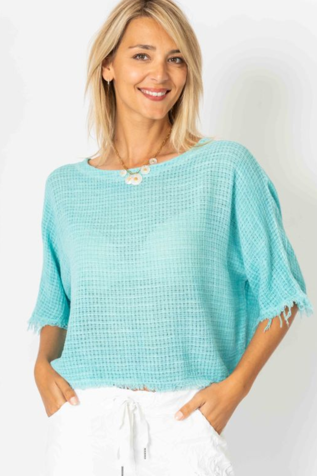 Cotton+Linen Mix Crop Top