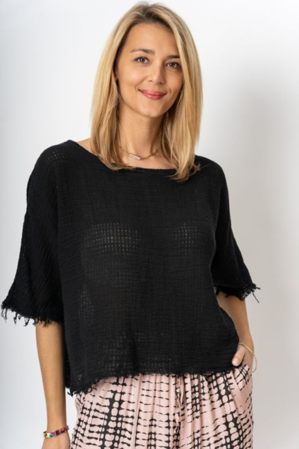 Cotton+Linen Mix Crop Top