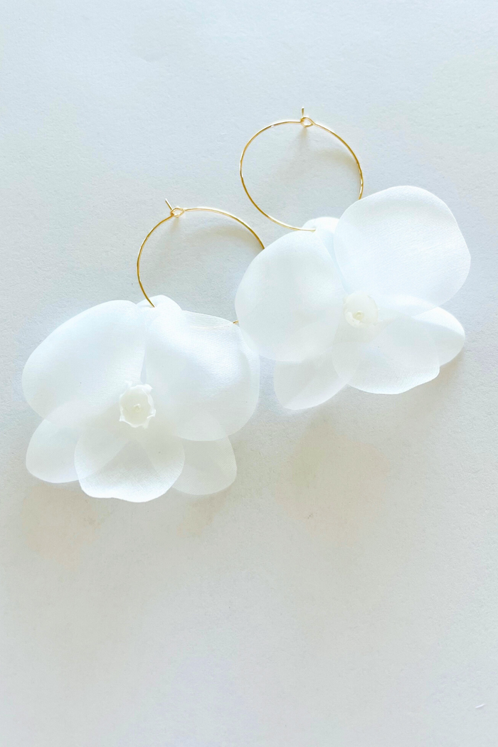 1" Mini Hoop ~ Italian Silk Satin Organza Orchids
