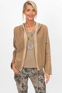 Hoodie Mesh Jacket w/ Sequins