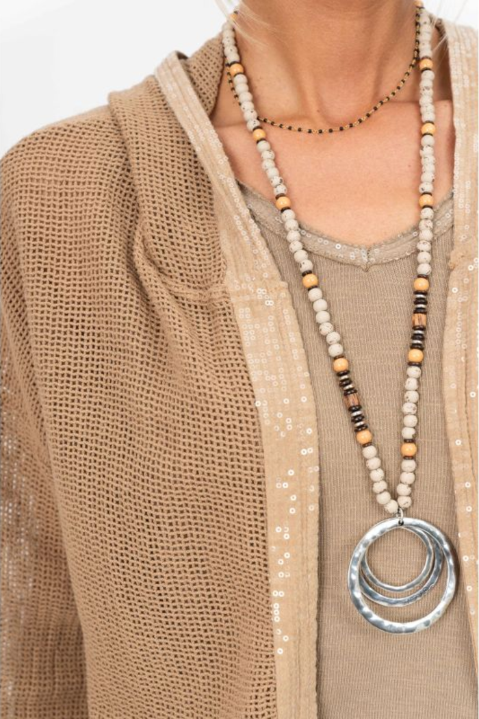 Hoodie Mesh Jacket w/ Sequins