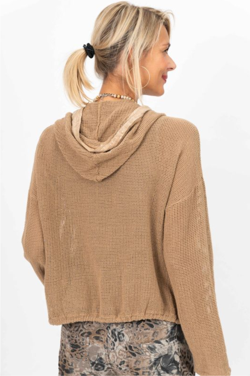 Hoodie Mesh Jacket w/ Sequins