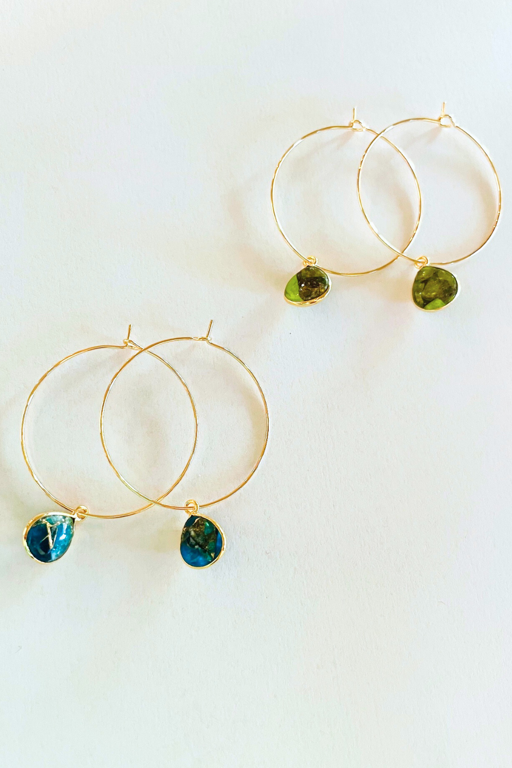1" Hoop ~ Mojave Copper Jade