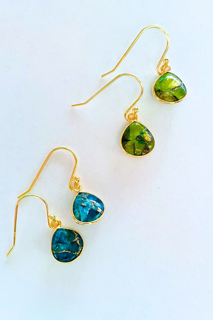 Mojave Copper Heart Drop Earrings