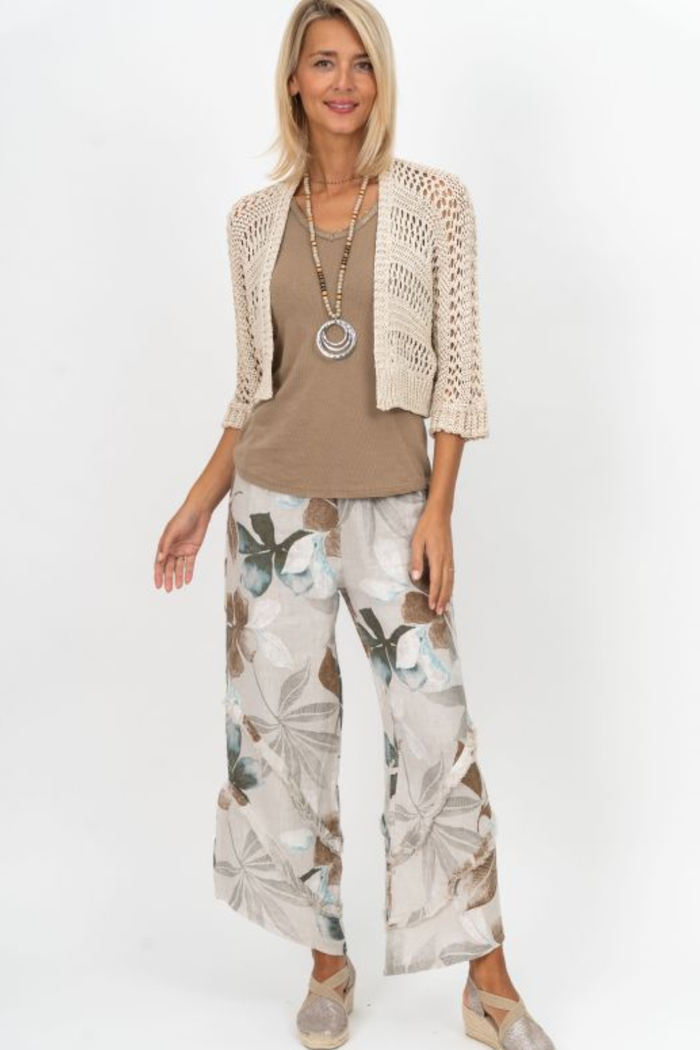 Open Knit Cropped Cardigan