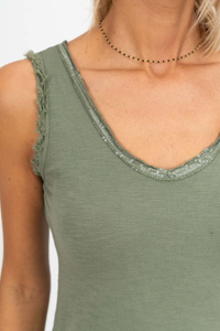V-Neck Sequins Tank