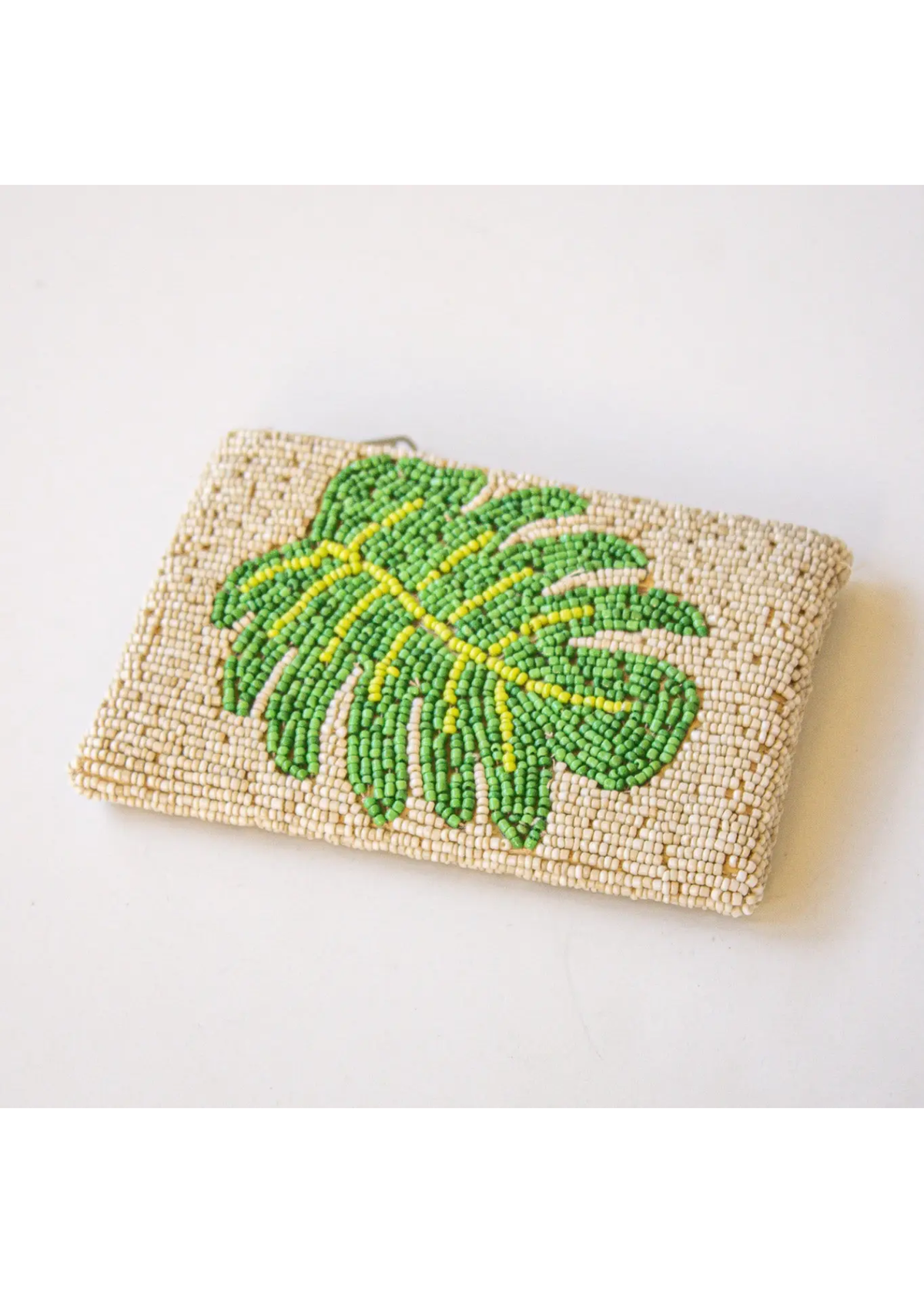 Palm Beaded Coin Bag