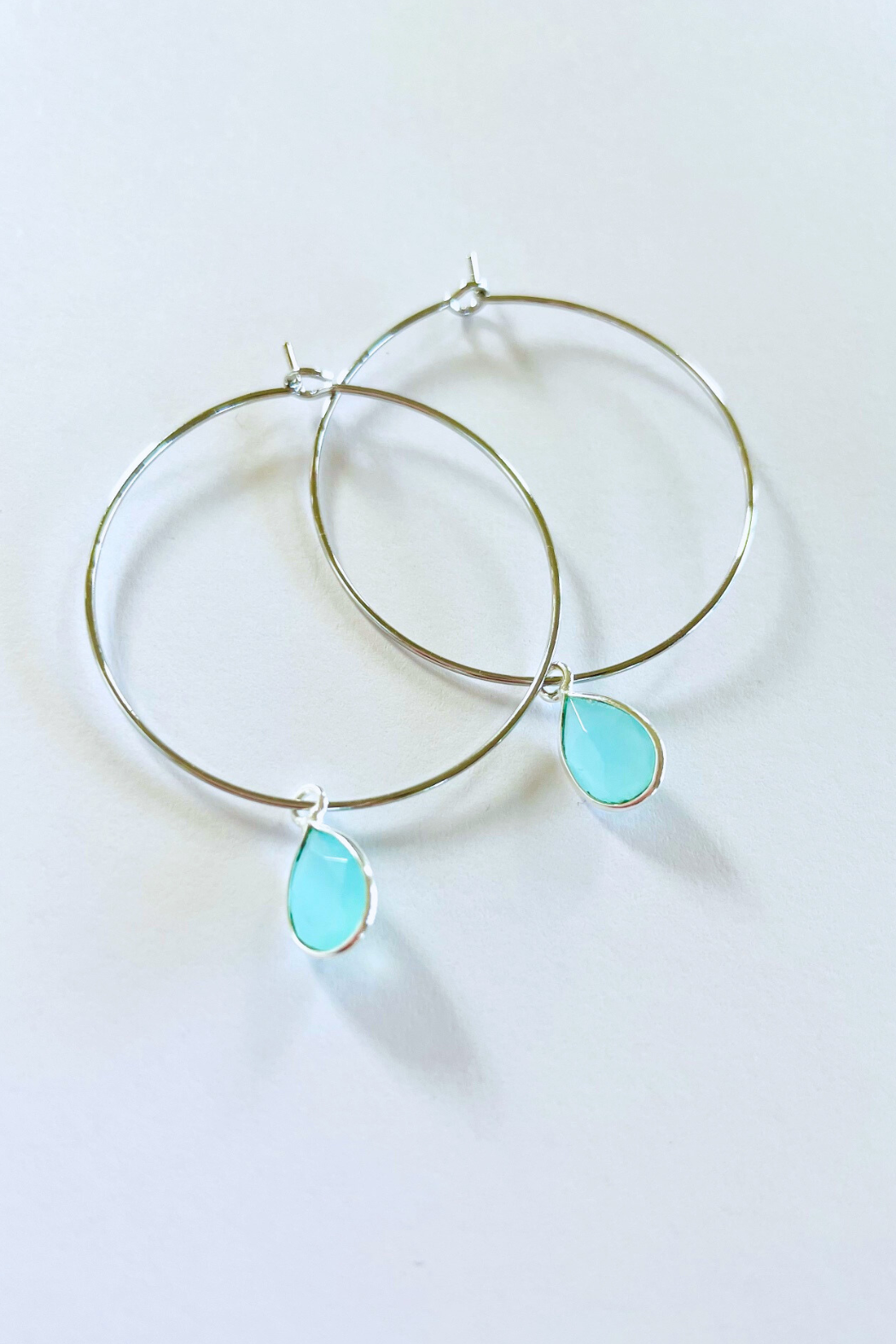 1" Mini Hoops ~ Gem Teardrop-6-11MM