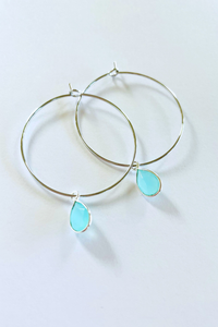 1" Mini Hoops ~ Gem Teardrop-6-11MM