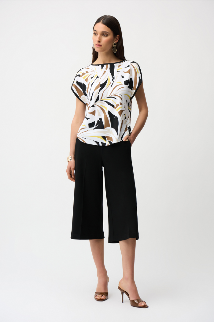 Recycled Woven Tropical Print Boxy Top