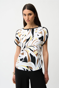 Recycled Woven Tropical Print Boxy Top
