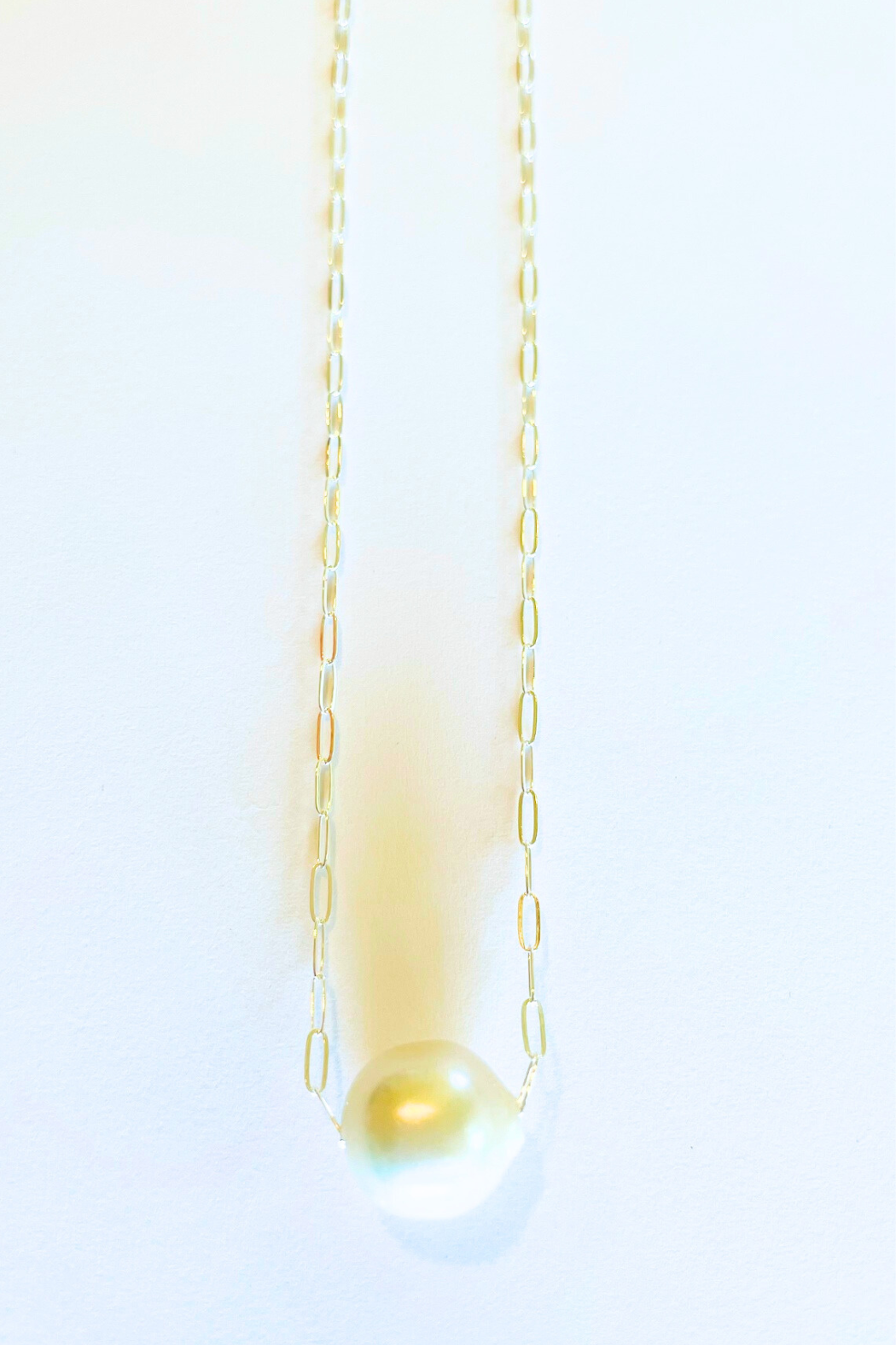 Baroque Edison Large Pearl Silver Necklace