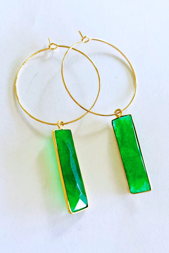Jade Bar Hoops