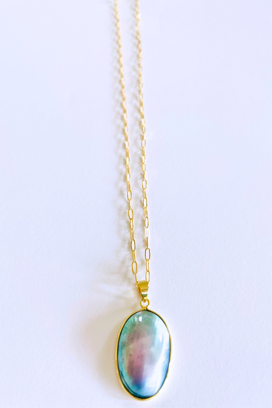 Mabe Pearl Oval Pendant Necklace