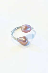 Silver Edison Pearl Wrap Ring