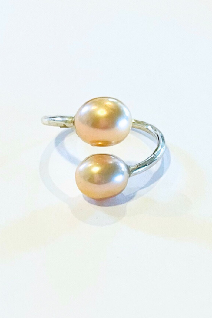Silver Edison Pearl Wrap Ring