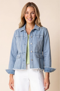 Secret Sauce Denim Peplum Jacket
