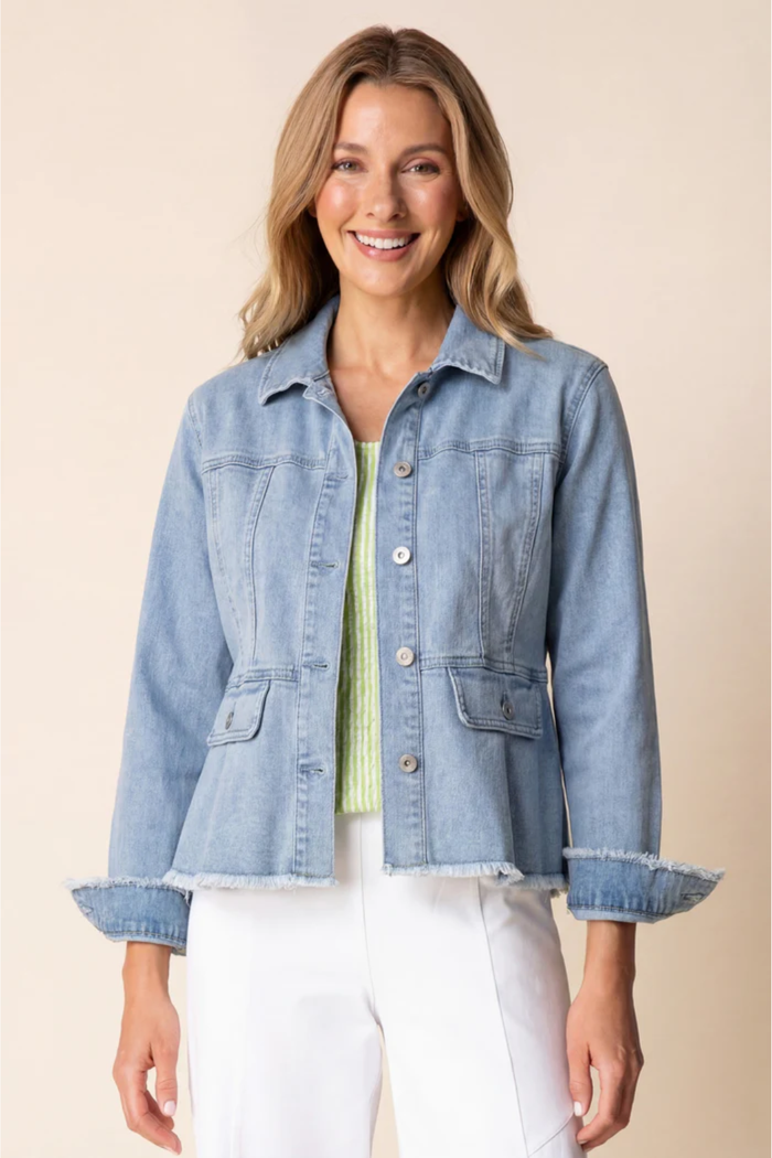 Secret Sauce Denim Peplum Jacket