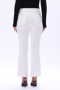 Stepped Frayed Hem Cropped Jeans