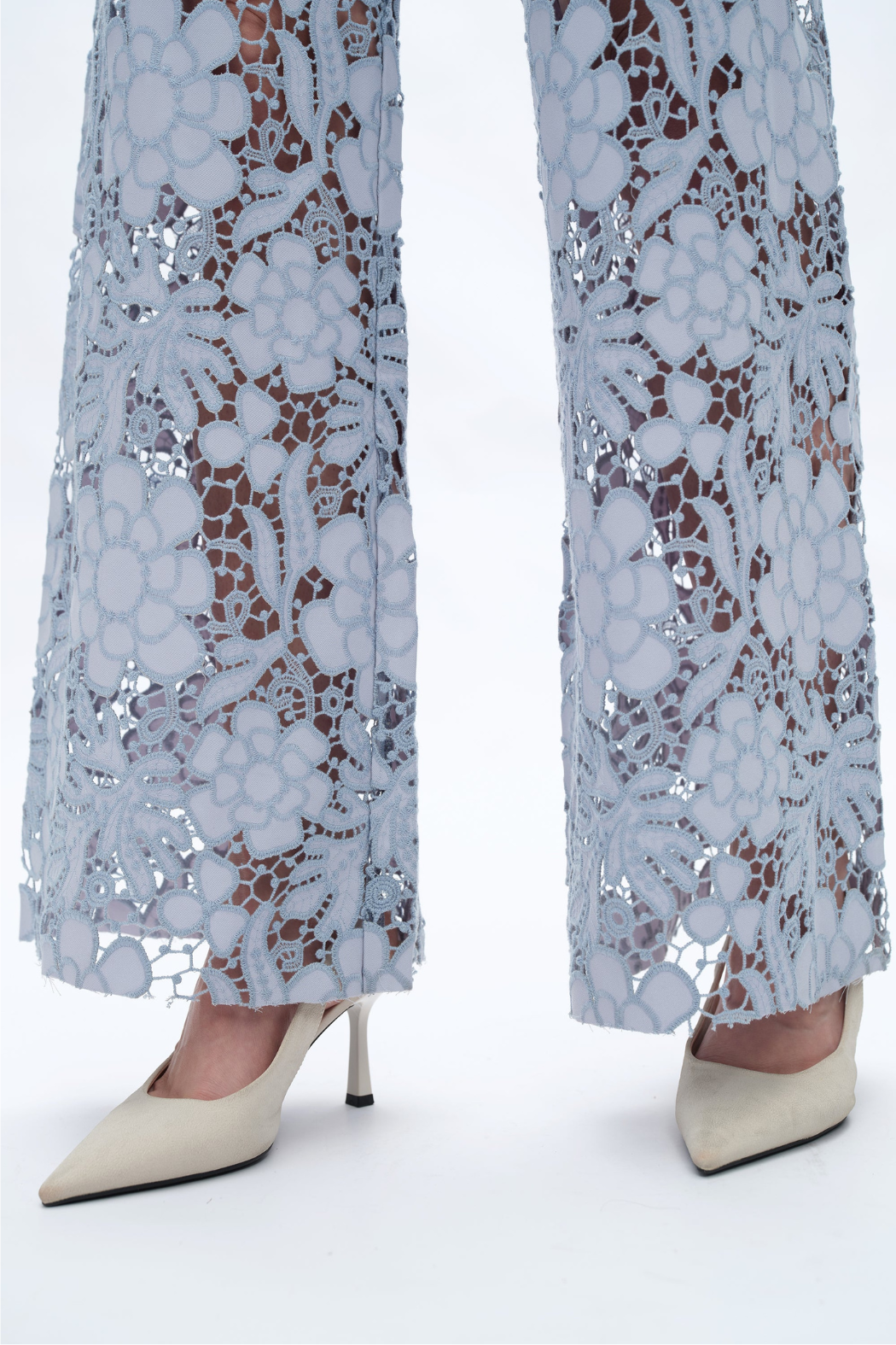 Super High Rise Lace Wide Leg Denim