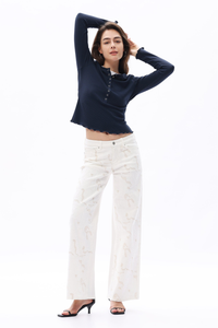 Mid Rise Wide Leg Jeans