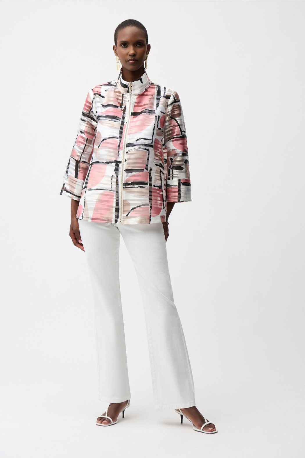 Organza Jacquard Abstract Print Boxy Jacket