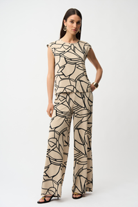 Recycled Woven Abstract Print Boxy Top