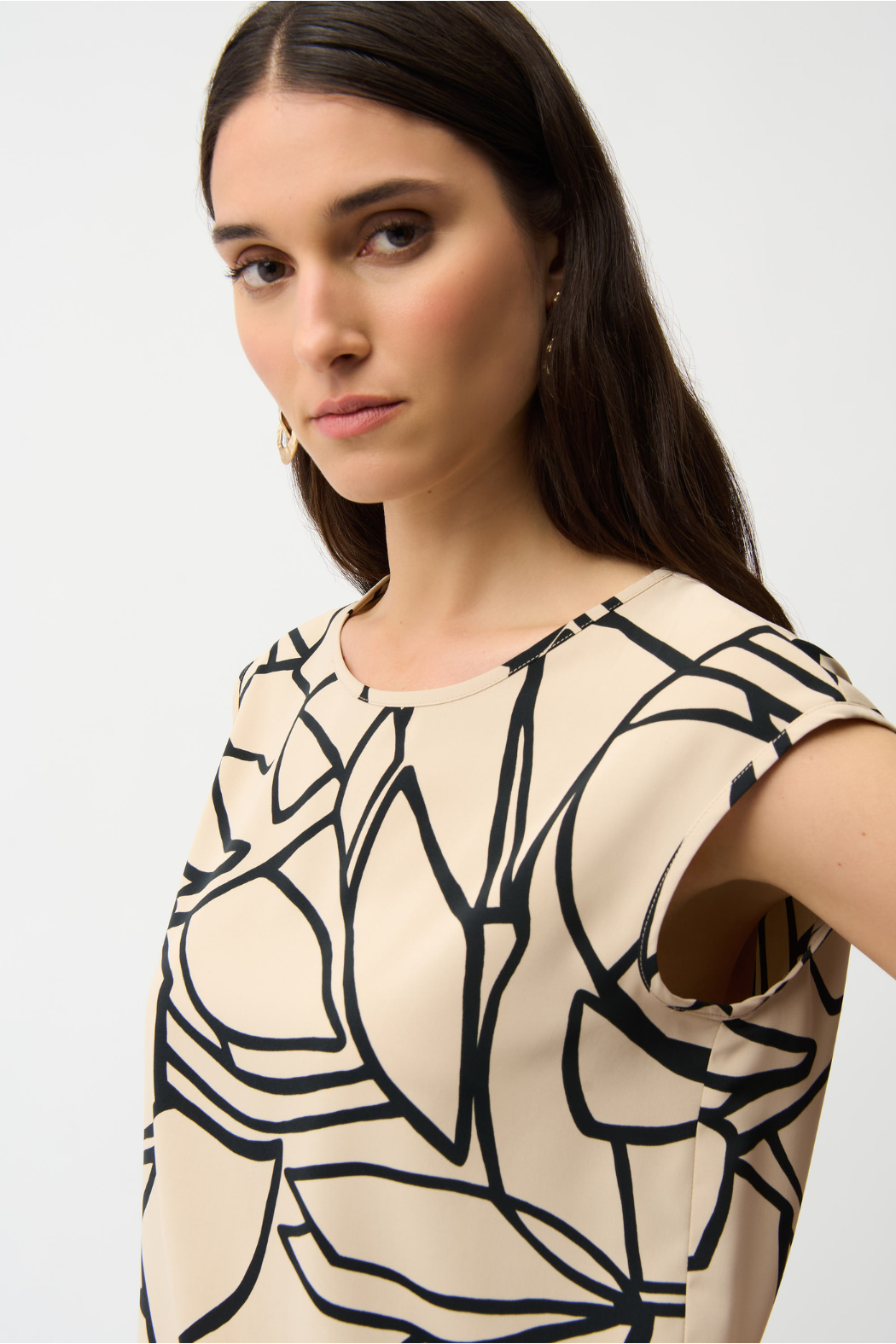 Recycled Woven Abstract Print Boxy Top