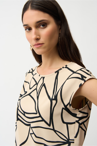 Recycled Woven Abstract Print Boxy Top