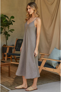 Italian Linen Maxi Slip Dress