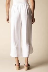 Soft Rayon Jacquard Wide Leg Crop Pants