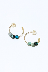 Mini Gemstone Open Hoops
