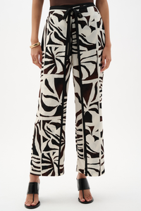 Woven Gauze Tropical Print Wide Leg Pants