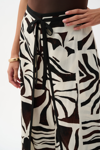 Woven Gauze Tropical Print Wide Leg Pants
