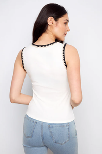 Knit Tank Top With Crochet Detail
