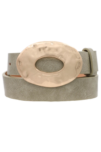 Organic Open Circle Washed Belt - Faux Leather