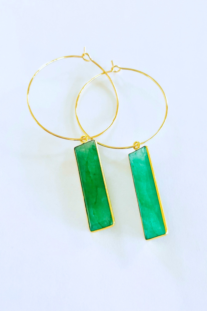 Jade Bar Hoops