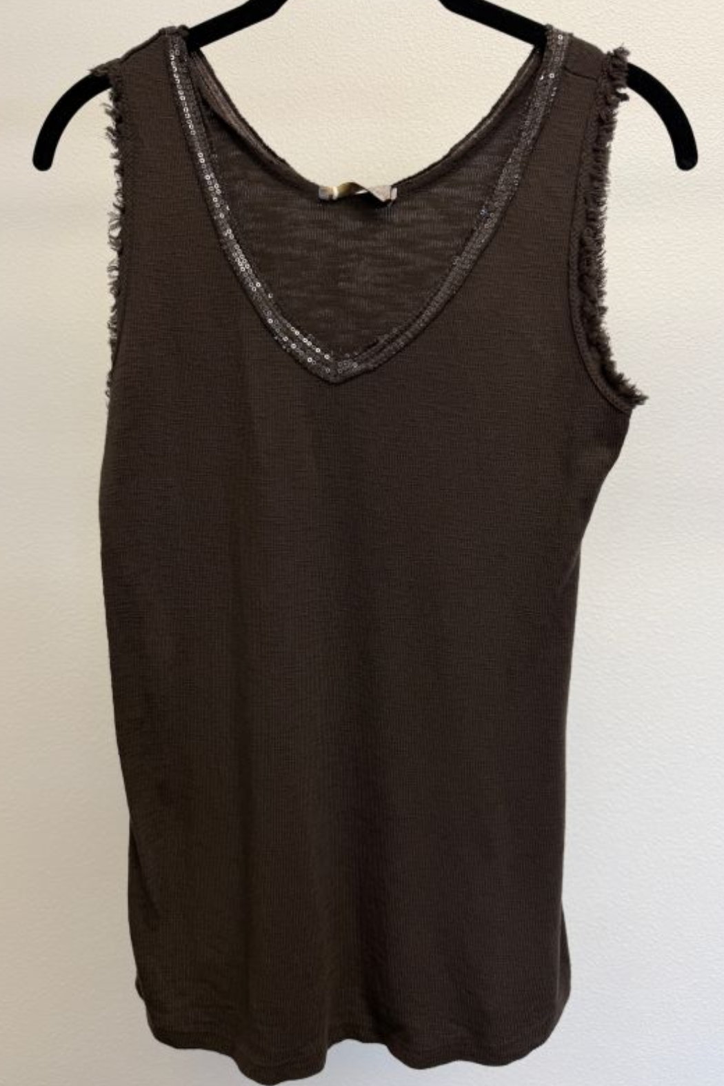 V-Neck Sequins Tank