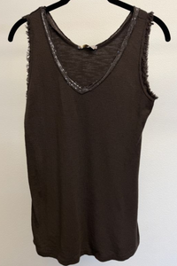 V-Neck Sequins Tank