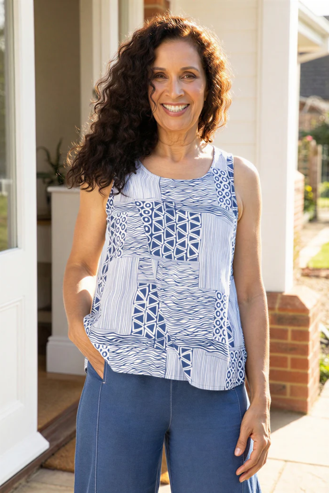 Viscose Crepe Bali Overlay Tank