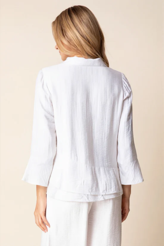 Whisper Jacquard Rayon Flounce Shirt