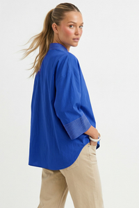Contrast Stitch Detail Popover Blouse