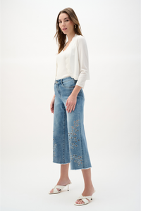 Viscose Sweater Knit Fitted Bolero Cardigan
