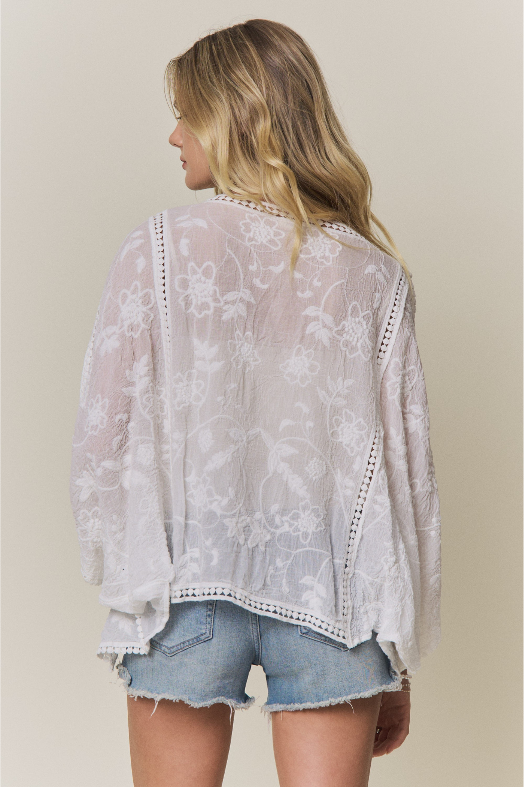 Boho Embroidered Kimono Cardigan